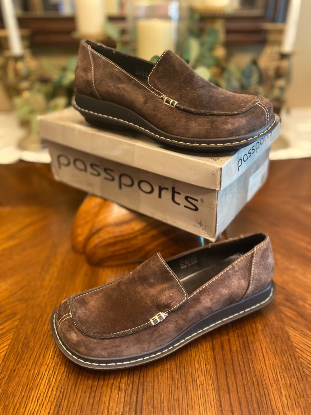 Passport Brown Suede Slip-On Loafers